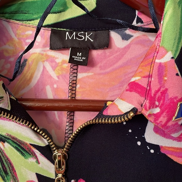 MSK flower pattern sleeveless midi dress - Picture 2 of 3